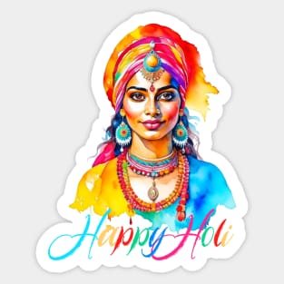 Happy Holi Woman Sticker
